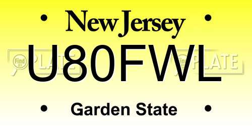 U80FWL New Jersey License Plate