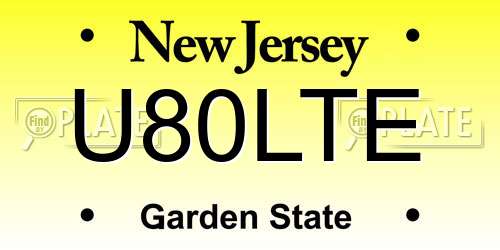 U80LTE New Jersey License Plate