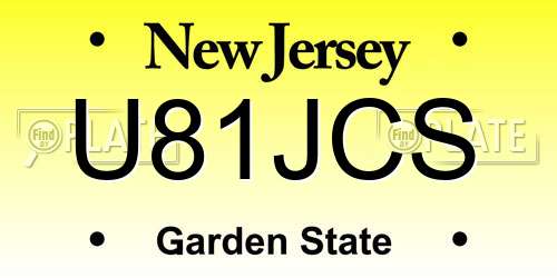 U81JCS New Jersey License Plate