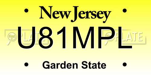 U81MPL New Jersey License Plate