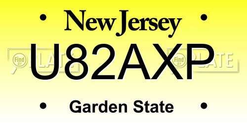 U82AXP New Jersey License Plate