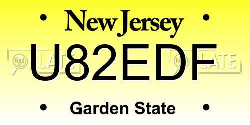 U82EDF New Jersey License Plate