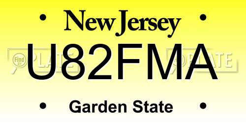 U82FMA New Jersey License Plate