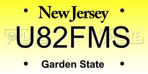 U82FMS New Jersey License Plate