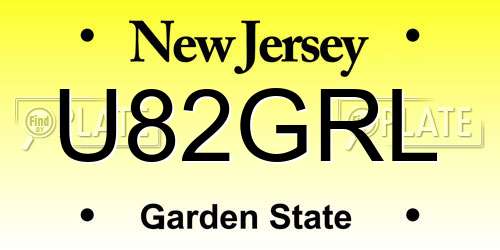 U82GRL New Jersey License Plate