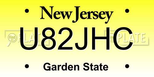 U82JHC New Jersey License Plate
