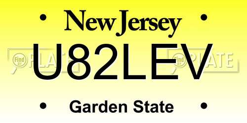 U82LEV New Jersey License Plate
