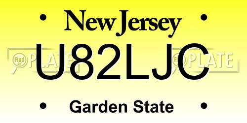 U82LJC New Jersey License Plate