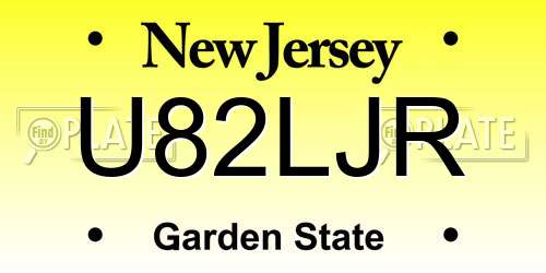U82LJR New Jersey License Plate
