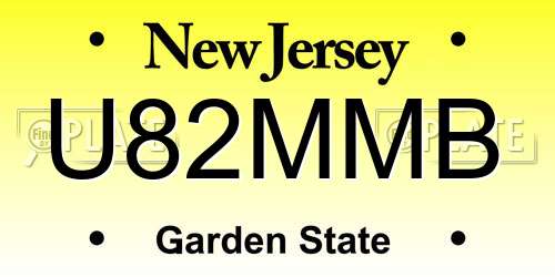 U82MMB New Jersey License Plate