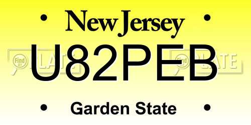 U82PEB New Jersey License Plate