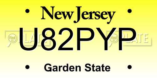 U82PYP New Jersey License Plate