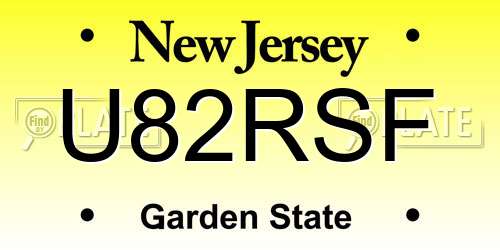 U82RSF New Jersey License Plate