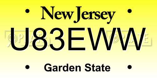 U83EWW New Jersey License Plate