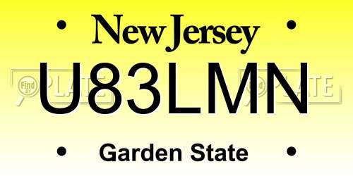 U83LMN New Jersey License Plate