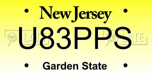 U83PPS New Jersey License Plate