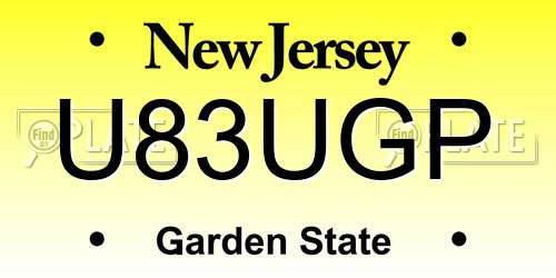 U83UGP New Jersey License Plate