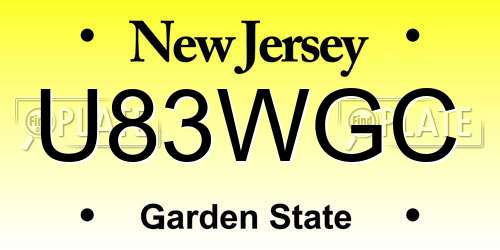 U83WGC New Jersey License Plate
