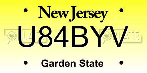 U84BYV New Jersey License Plate