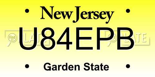 U84EPB New Jersey License Plate