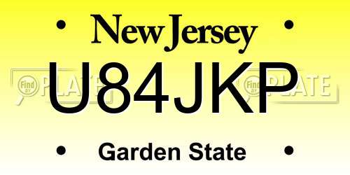 U84JKP New Jersey License Plate