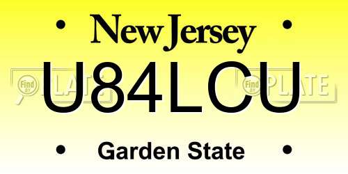 U84LCU New Jersey License Plate