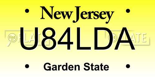 U84LDA New Jersey License Plate