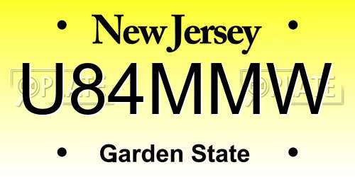 U84MMW New Jersey License Plate