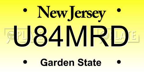 U84MRD New Jersey License Plate
