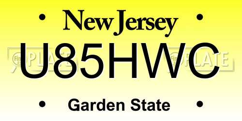 U85HWC New Jersey License Plate