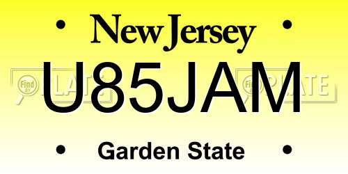 U85JAM New Jersey License Plate