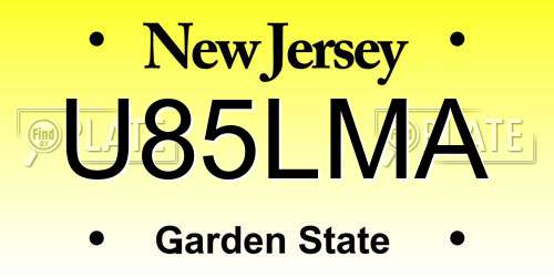 U85LMA New Jersey License Plate