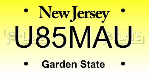 U85MAU New Jersey License Plate