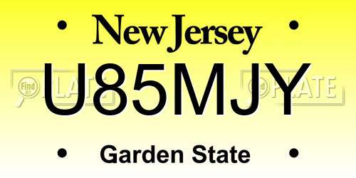 U85MJY New Jersey License Plate