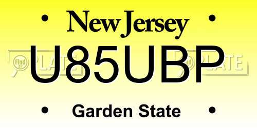 U85UBP New Jersey License Plate