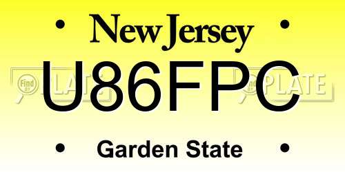 U86FPC New Jersey License Plate