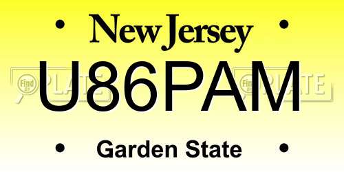 U86PAM New Jersey License Plate