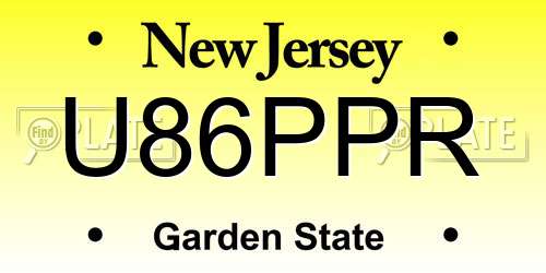 U86PPR New Jersey License Plate