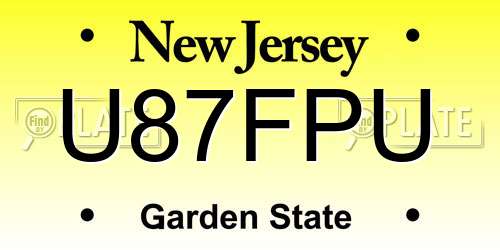 U87FPU New Jersey License Plate