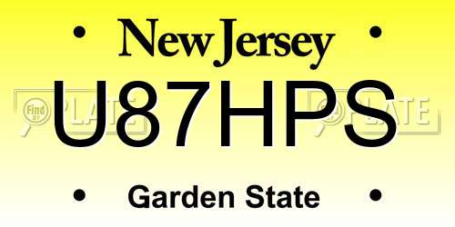 U87HPS New Jersey License Plate