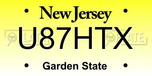 U87HTX New Jersey License Plate