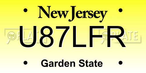 U87LFR New Jersey License Plate