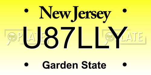 U87LLY New Jersey License Plate