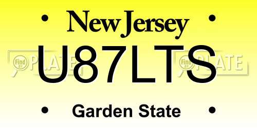 U87LTS New Jersey License Plate