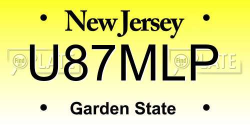 U87MLP New Jersey License Plate