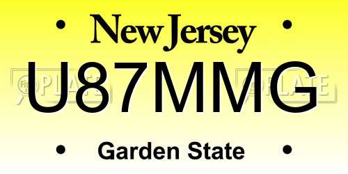 U87MMG New Jersey License Plate