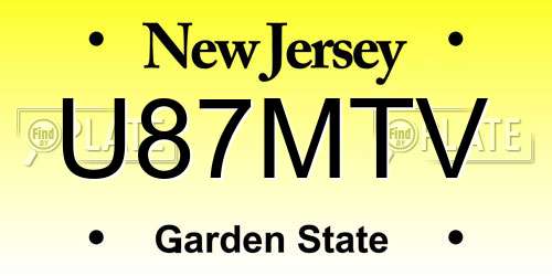 U87MTV New Jersey License Plate