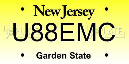 U88EMC New Jersey License Plate