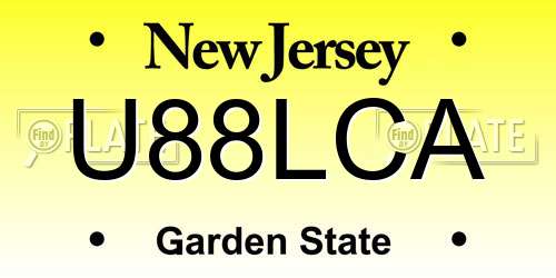 U88LCA New Jersey License Plate