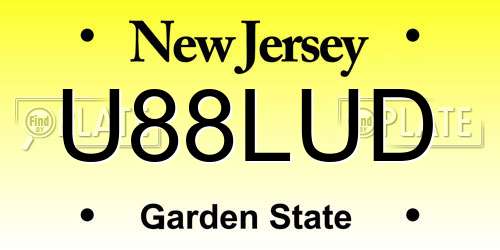 U88LUD New Jersey License Plate